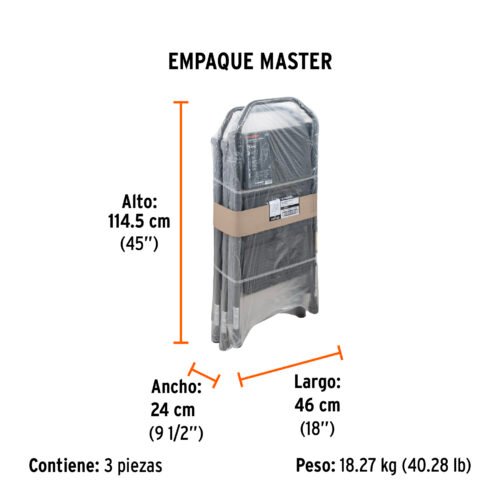 103143 - Escalera tubular, plegable, 3 peldaños, Truper
