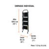 103144 - Escalera tubular, plegable, 4 peldaños, Truper
