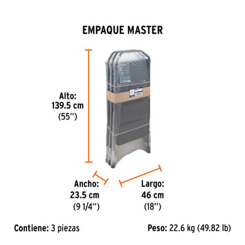 103144 - Escalera tubular, plegable, 4 peldaños, Truper