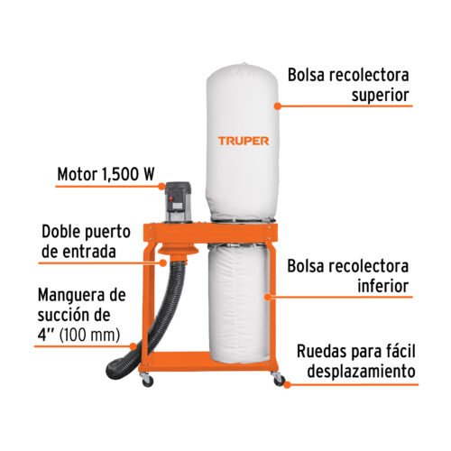 103165 - Colector de polvo 2 HP, Truper
