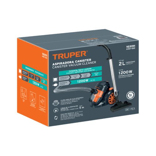 103191.3 103191 - Aspiradora canister 2 L (0.5 gal), 1,200 W (1.6 Hp), TRUPER