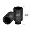 103192.2 103192 - Dado largo impacto de 32 mm, 6 puntas, cuadro 1/2", Truper