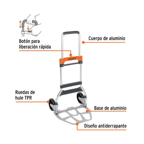 103198 - Diablo de carga, plegable, 120 kg, Truper