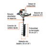 103204 - Ahoyadora / motoperforadora a gasolina 52cc, Truper