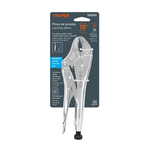 103207 - Pinza de presión 10" mordaza curva, tipo japonés, Truper