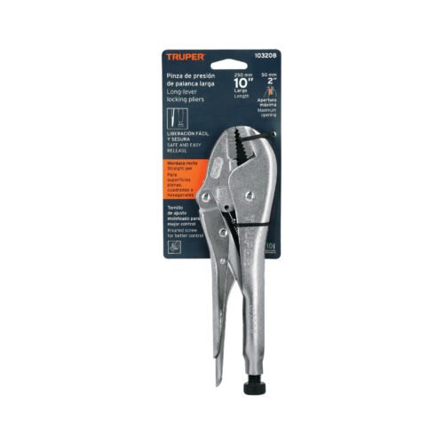 103208.3 103208 - Pinza de presión 10" mordaza recta, tipo japonés, Truper