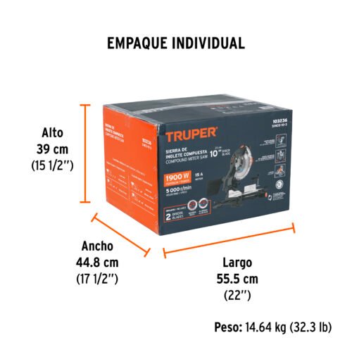103236.5 103236 - Sierra de inglete 10", 1900W compuesta, TRUPER