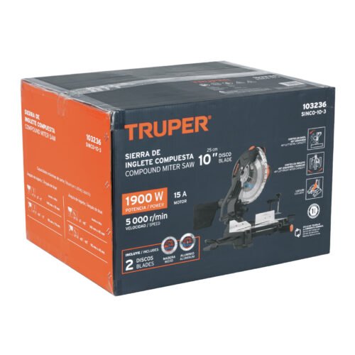 103236.6 103236 - Sierra de inglete 10", 1900W compuesta, TRUPER