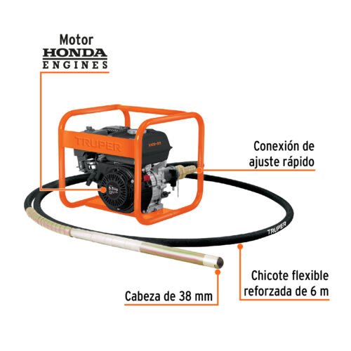 103237 - Vibrador para concreto con motor a gasolina, 5.5 HP, Truper