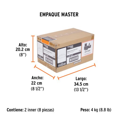103240 - Batería ion litio, 20V, 2 Ah, TRUPER PRO