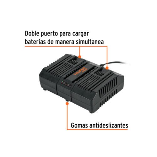 103241.1 103241 - Cargador dual de baterías de ion litio 20V, TRUPER PRO