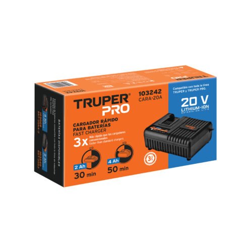 103242.6 103242 - Cargador rápido de baterías de ion litio 20V, TRUPER PRO