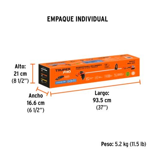 103243 - Desbrozadora inalámbrica 40V, 2 baterías 2Ah,1 carg.dual,PRO
