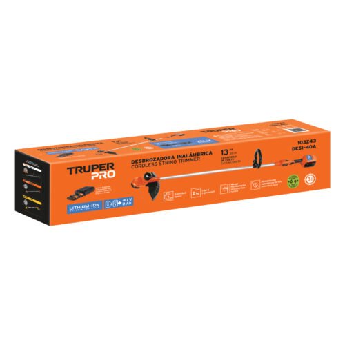 103243 - Desbrozadora inalámbrica 40V, 2 baterías 2Ah,1 carg.dual,PRO