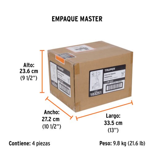 103251 - Llave de impacto 1/2", 20V, 184 lb/ft, 1 batería 4Ah, PRO