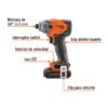 103253 - Destornillador de impacto 1/4", 20V, 1 batería 2Ah, PRO