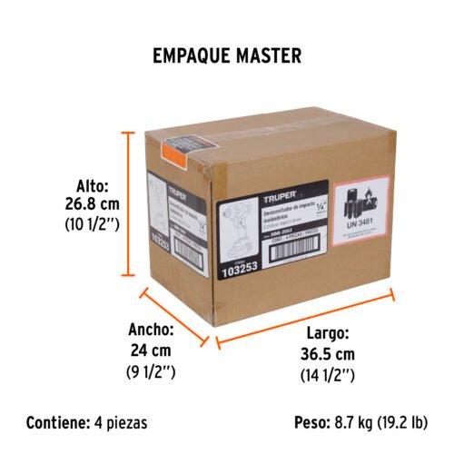 103253 - Destornillador de impacto 1/4", 20V, 1 batería 2Ah, PRO