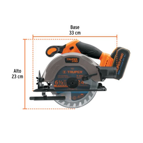 103256 - Sierra circular 6-1/2", 20V, 1 batería 4Ah, TRUPER PRO