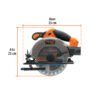 103257.2 103257 - Sierra circular 6-1/2", 20V, sin accesorios, TRUPER PRO