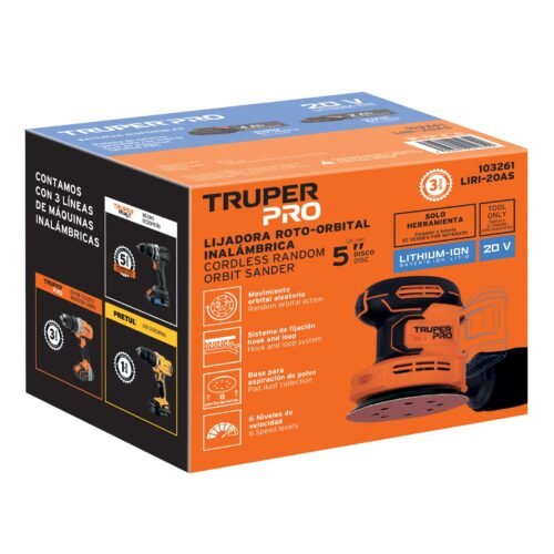 103261 - Lijadora roto-orbital 5", 20V, sin accesorios, TRUPER PRO