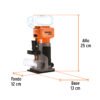 103262 - Router (Rebajadora) 1/4", sin accesorios, TRUPER PRO