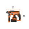 103263 - Rotomartillo SDS Plus 20V, 2 J, 1 batería 4Ah, TRUPER PRO