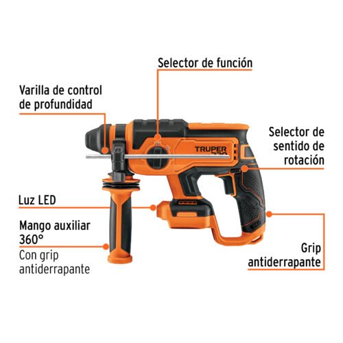 103264 - Rotomartillo SDS Plus 20V, 2 J, sin accesorios, TRUPER PRO