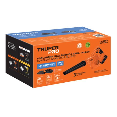103265 - Sopladora para taller, 20V, 1 batería 2Ah, TRUPER PRO