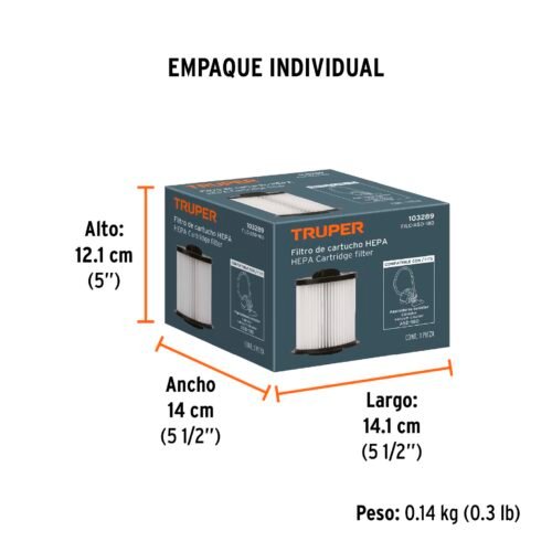 103289 - Filtro de cartucho HEPA para ASD-180, TRUPER