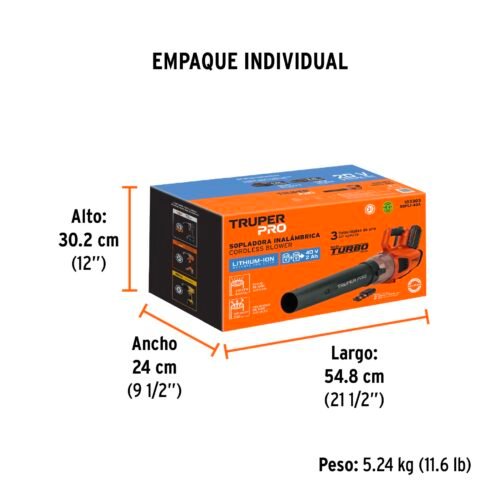 103303.3 103303 - Sopladora inalámbrica 40V, 2 baterías 2Ah, 1 carg.dual, PRO