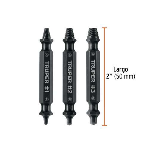 103311 - Blíster con 3 puntas extractoras de tornillos, Truper