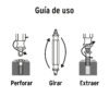 103311 - Blíster con 3 puntas extractoras de tornillos, Truper