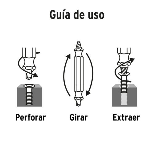 103311 - Blíster con 3 puntas extractoras de tornillos, Truper