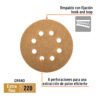 103314 - Paquete c/5 discos de lija 5" grano 220, 8 perforaciones