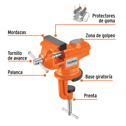 103319 - Tornillo de banco 2.5" para joyero, Truper