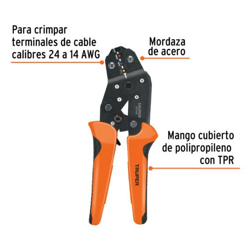 103328 - Kit de crimpadora y 500 terminales con aislamiento, Truper