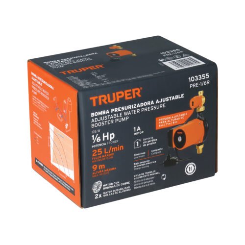 103355 - Bomba presurizadora 1/6 HP, con sensor regulable, TRUPER