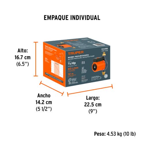 103356.4 103356 - Bomba presurizadora 1/3 HP, TRUPER