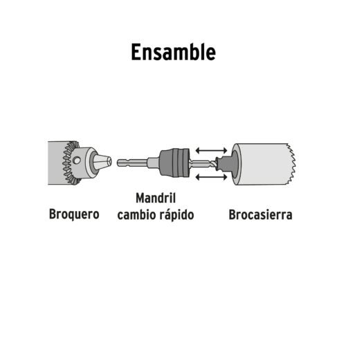 103390 - Mandril de cambio rápido con adaptadores y broca, Truper