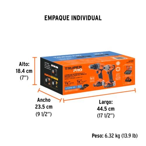 103392.3 103392 - Combo rotomartillo/destornillador impacto, 20V, TRUPER PRO