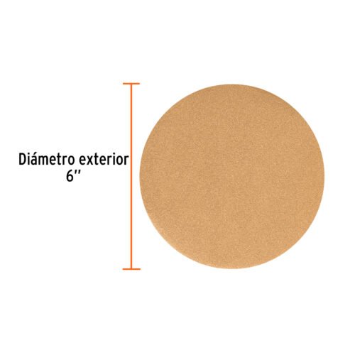 103410 - Paquete c/5 discos de lija 6" grano 100, ciegos