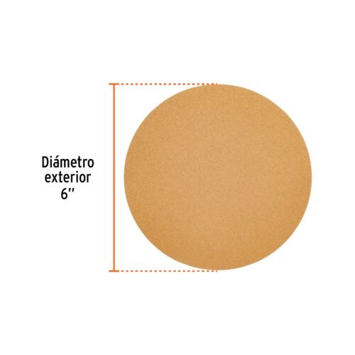 103411 - Paquete c/5 discos de lija 6" grano 120, ciegos