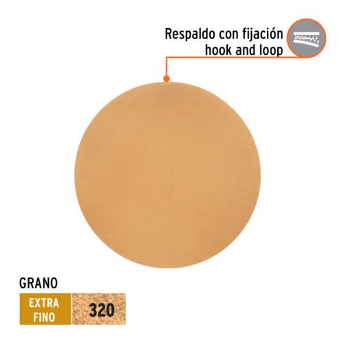 103416 - Paquete c/5 discos de lija 6" grano 320, ciegos