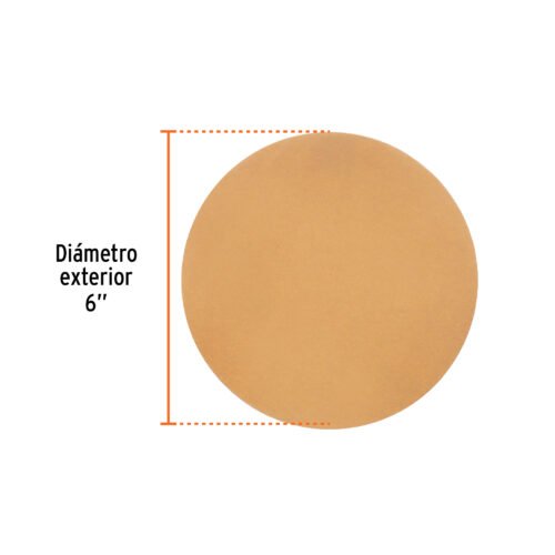 103416 - Paquete c/5 discos de lija 6" grano 320, ciegos