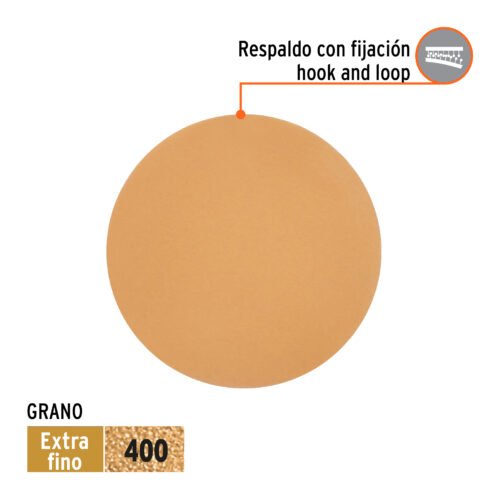 103417 - Paquete c/5 discos de lija 6" grano 400, ciegos
