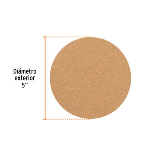 103419 - Paquete c/5 discos de lija 5" grano 40, ciegos