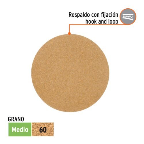103421 - Paquete c/5 discos de lija 5" grano 60, ciegos