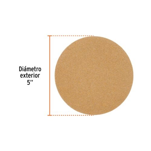 103421 - Paquete c/5 discos de lija 5" grano 60, ciegos