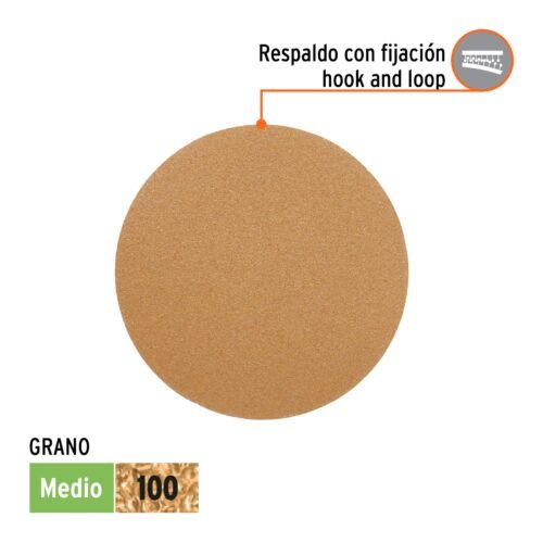 103423 - Paquete c/5 discos de lija 5" grano 100, ciegos