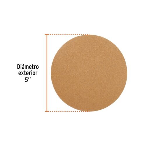 103423 - Paquete c/5 discos de lija 5" grano 100, ciegos